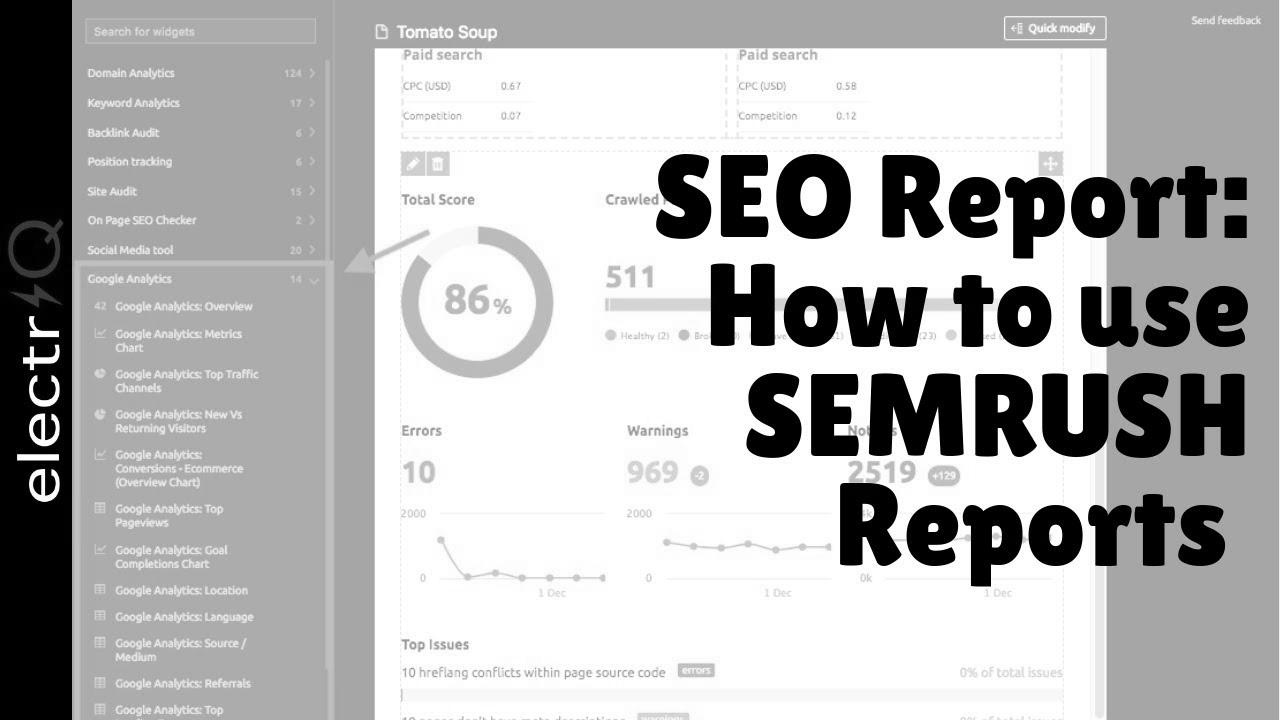 web optimization Report: Find out how to use SEMRUSH Stories